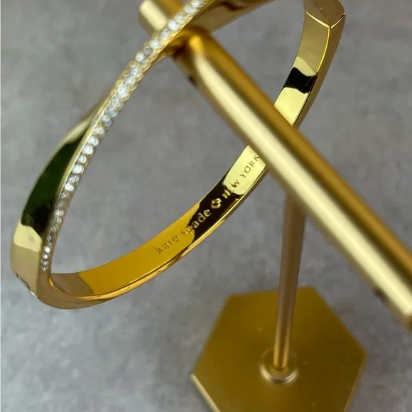Kate Spade New York | "Do The Twist" Pavé Crystal Hinged Bangle – Gold Tone - Picture 7 of 7